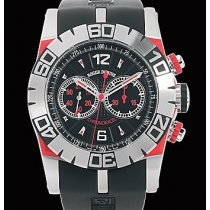 Roger Dubuis Easy Diver Chronograph (SS / Black-Red / Ru